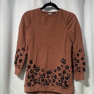 Brown Leopard Print Sweatshirt